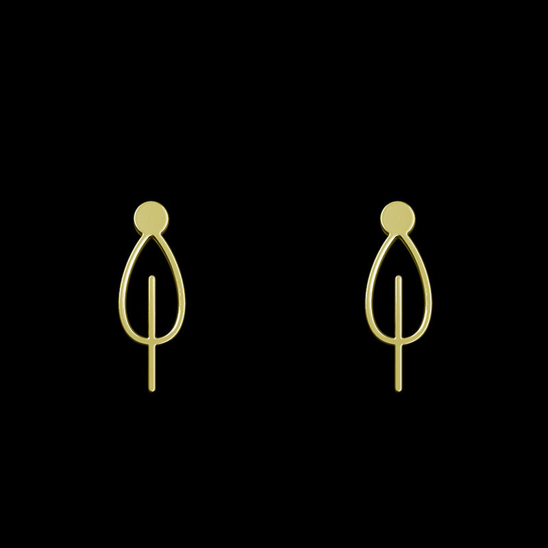 گوشواره طلا 18 عیار زنانه مدوپد مدل برگ کد GA1-15738