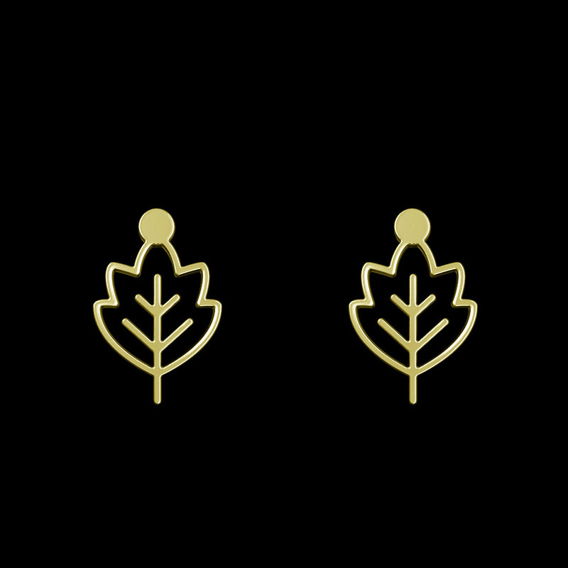 گوشواره طلا 18 عیار زنانه مدوپد مدل برگ کد GA1-15739