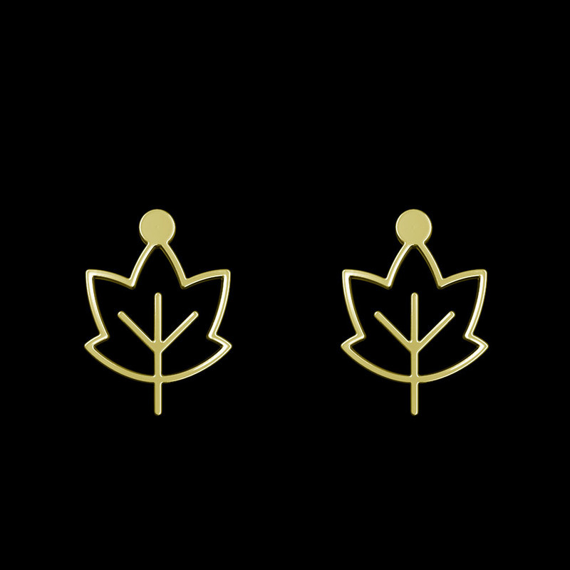 گوشواره طلا 18 عیار زنانه مدوپد مدل برگ کد GA1-15740