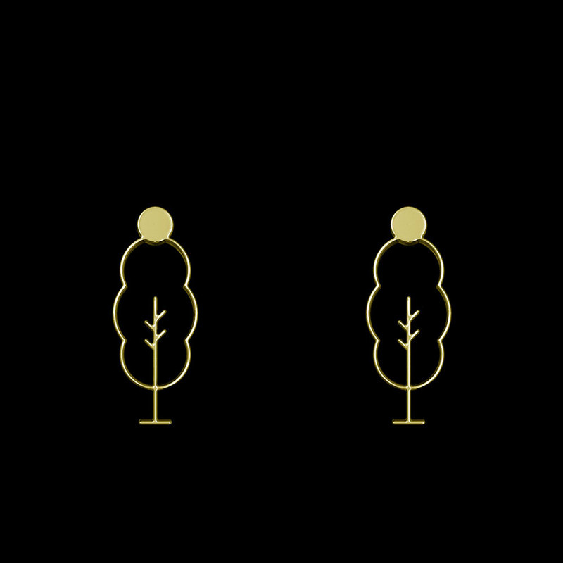 گوشواره طلا 18 عیار زنانه مدوپد مدل درخت کد GA1-15757