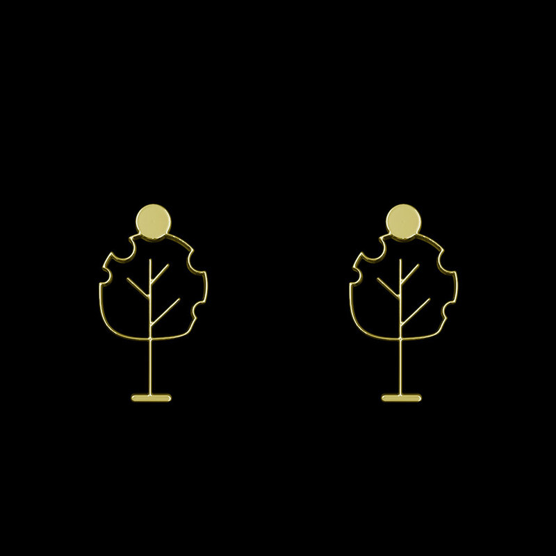 گوشواره طلا 18 عیار زنانه مدوپد مدل درخت کد GA1-15786 گوشواره طلا 18 عیار زنانه مدوپد مدل درخت کد GA1-15786