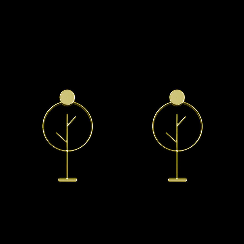 گوشواره طلا 18 عیار زنانه مدوپد مدل درخت کد GA1-15792