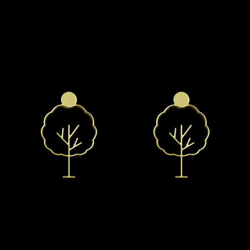 گوشواره طلا 18 عیار زنانه مدوپد مدل درخت کد GA1-15812 گوشواره طلا 18 عیار زنانه مدوپد مدل درخت کد GA1-15812