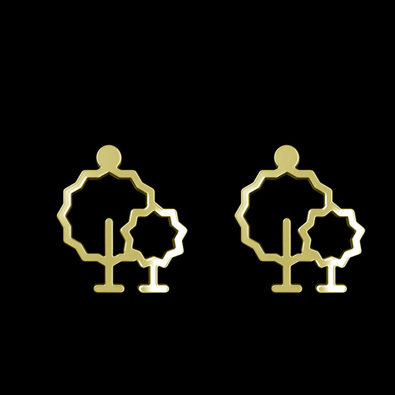 گوشواره طلا 18 عیار زنانه مدوپد مدل درخت کد GA1-15829 گوشواره طلا 18 عیار زنانه مدوپد مدل درخت کد GA1-15829