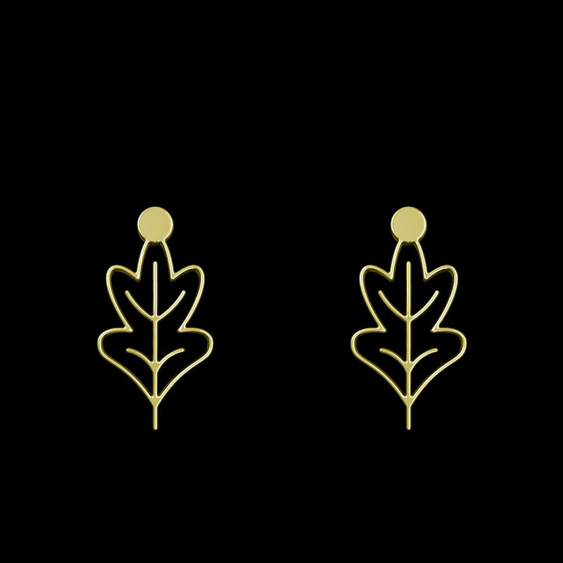 گوشواره طلا 18 عیار زنانه مدوپد مدل برگ کد GA1-15863