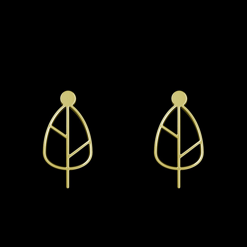 گوشواره طلا 18 عیار زنانه مدوپد مدل برگ کد GA1-15901