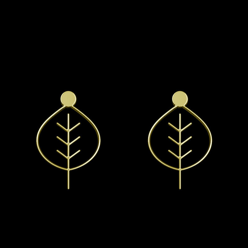 گوشواره طلا 18 عیار زنانه مدوپد مدل برگ کد GA1-15911