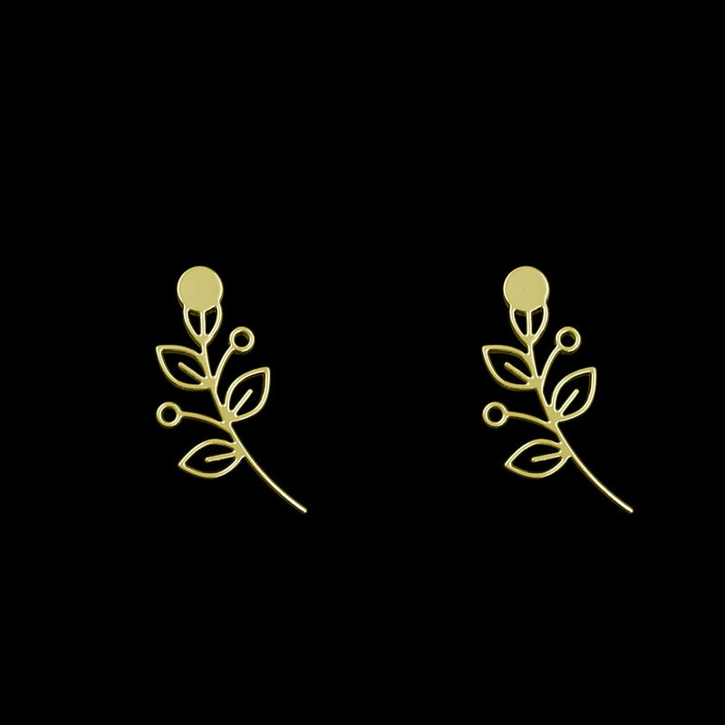 گوشواره طلا 18 عیار زنانه مدوپد مدل برگ کد GA1-15971