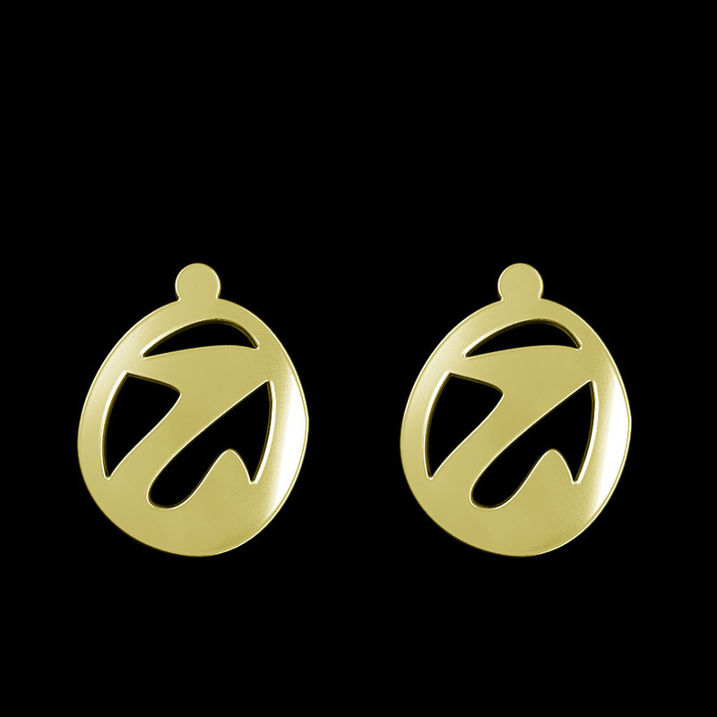 گوشواره طلا 18 عیار زنانه مدوپد مدل هندسی کد GA1-16150