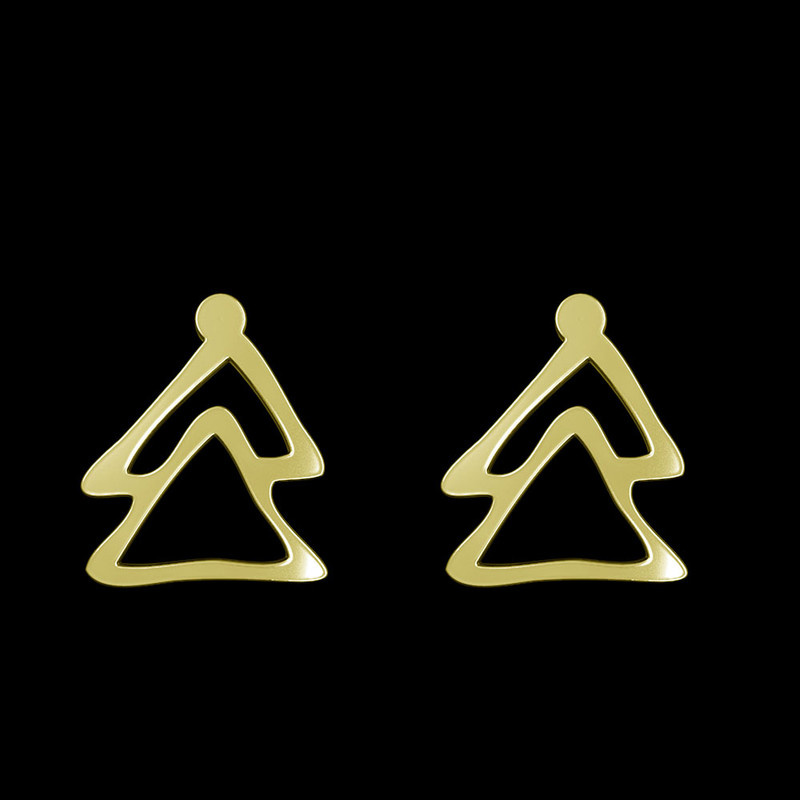 گوشواره طلا 18 عیار زنانه مدوپد مدل هندسی کد GA1-16153