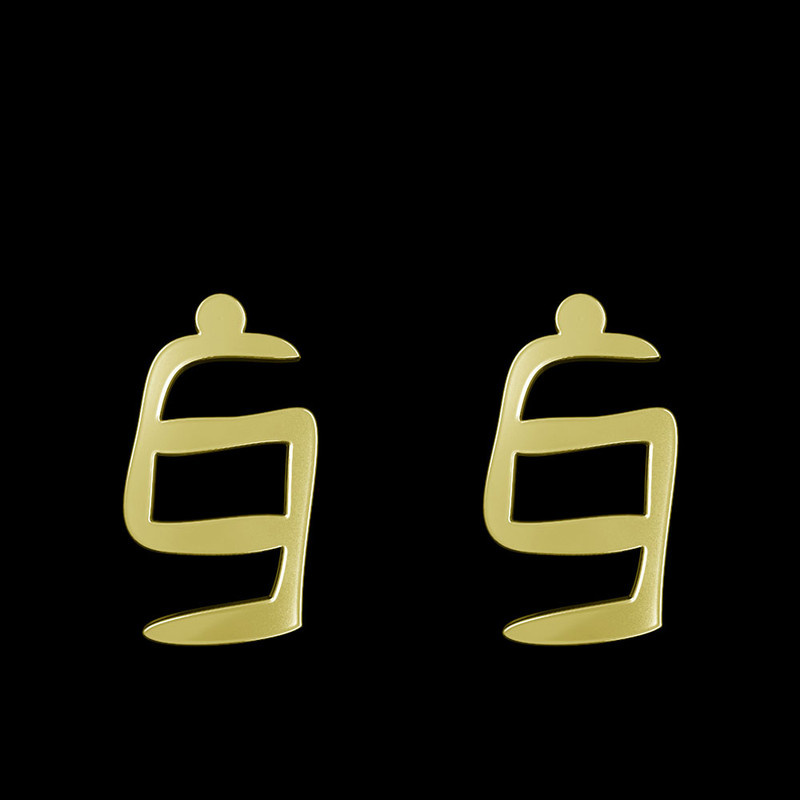 گوشواره طلا 18 عیار زنانه مدوپد مدل هندسی کد GA1-16184