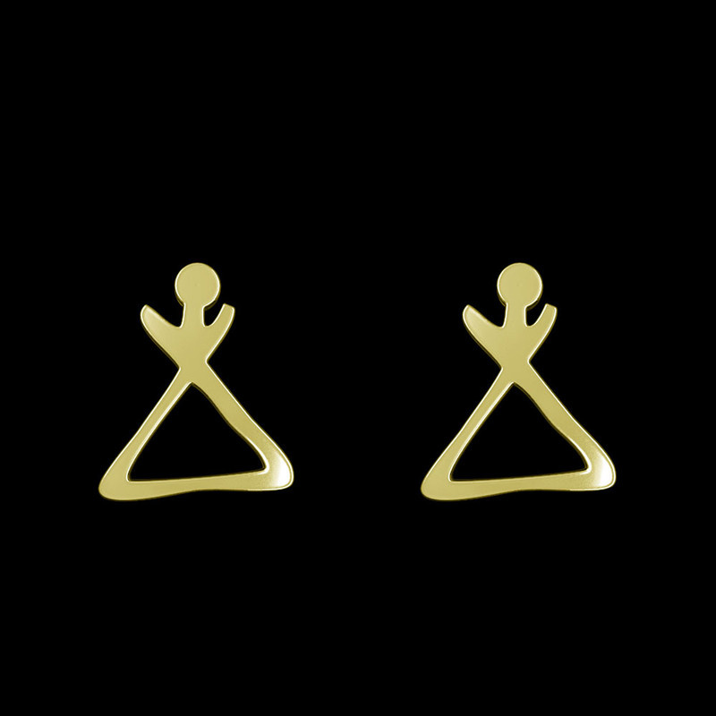 گوشواره طلا 18 عیار زنانه مدوپد مدل هندسی کد GA1-16193