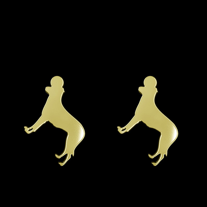 گوشواره طلا 18 عیار زنانه مدوپد مدل سگ کد GA1-16489