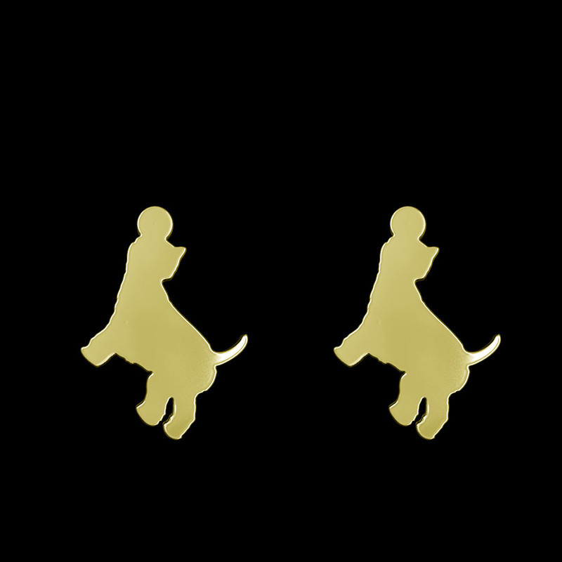 گوشواره طلا 18 عیار زنانه مدوپد مدل سگ کد GA1-16497