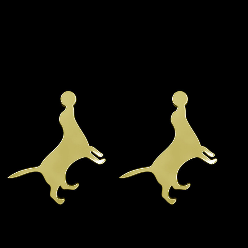 گوشواره طلا 18 عیار زنانه مدوپد مدل سگ کد GA1-16552