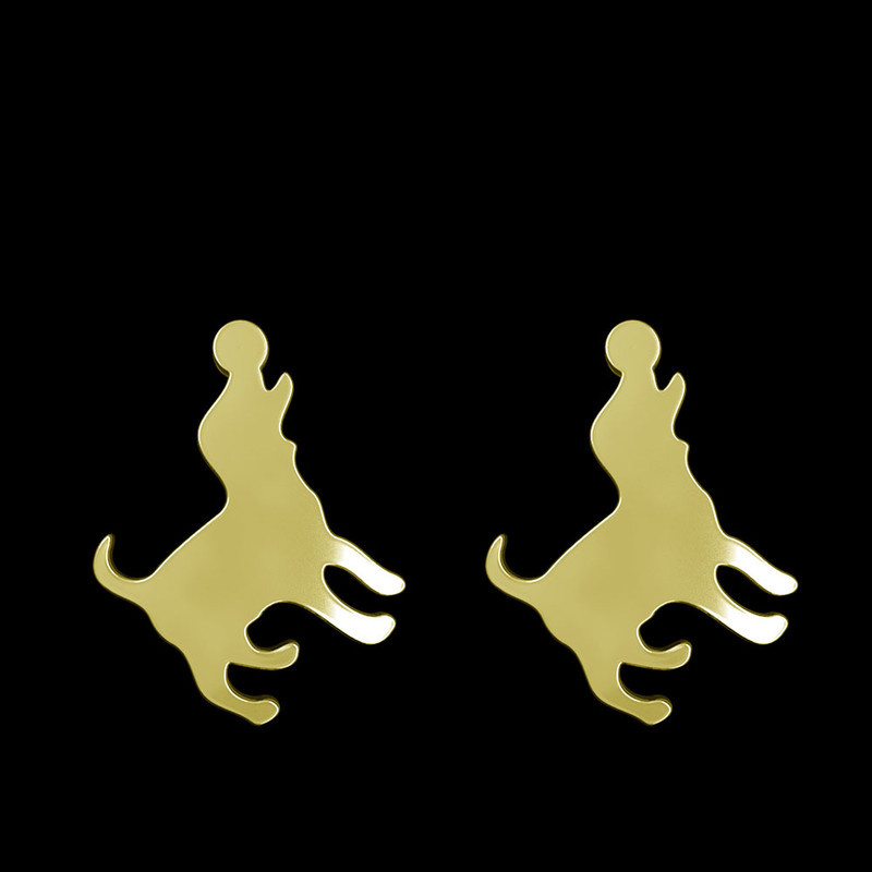 گوشواره طلا 18 عیار زنانه مدوپد مدل سگ کد GA1-16554