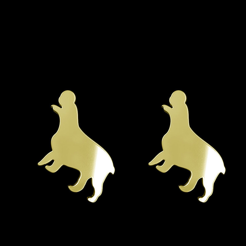 گوشواره طلا 18 عیار زنانه مدوپد مدل سگ کد GA1-16561