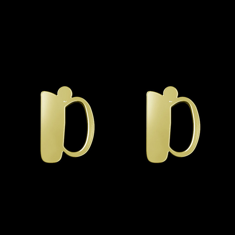 گوشواره طلا 18 عیار زنانه مدوپد مدل حرف D کد GA1-16611