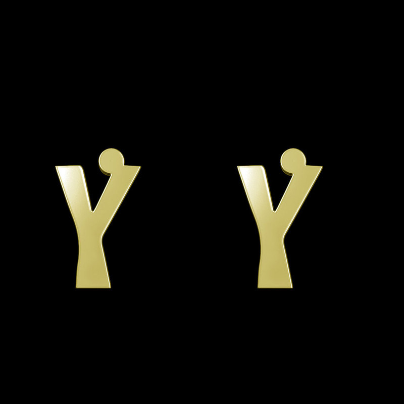 گوشواره طلا 18 عیار زنانه مدوپد مدل حرف Y کد GA1-16680 گوشواره طلا 18 عیار زنانه مدوپد مدل حرف Y کد GA1-16680