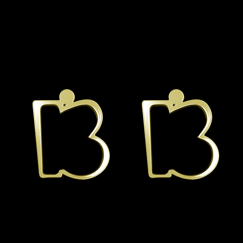 گوشواره طلا 18 عیار زنانه مدوپد مدل حرف B کد GA1-16682