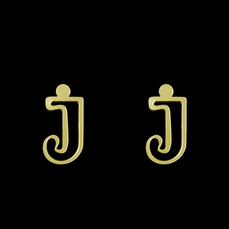 گوشواره طلا 18 عیار زنانه مدوپد مدل حرف J کد GA1-16690