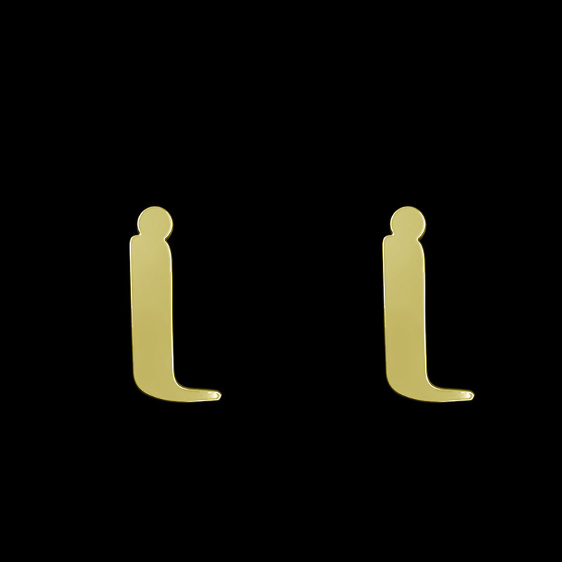 گوشواره طلا 18 عیار زنانه مدوپد مدل حرف L کد GA1-16718