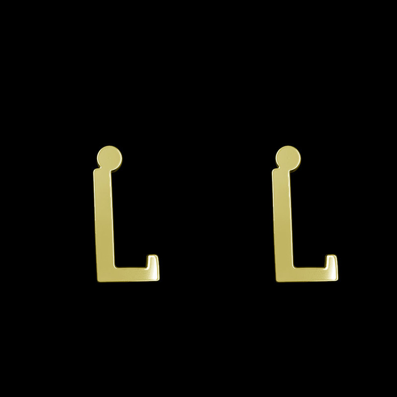 گوشواره طلا 18 عیار زنانه مدوپد مدل حرف L کد GA1-16744
