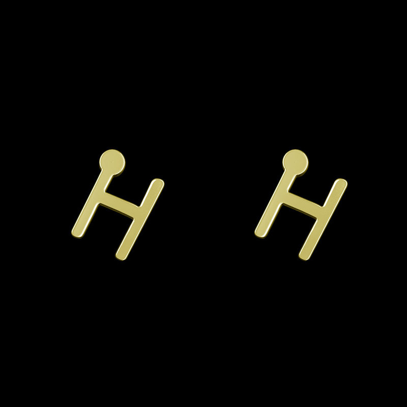 گوشواره طلا 18 عیار زنانه مدوپد مدل حرف H کد GA1-16788