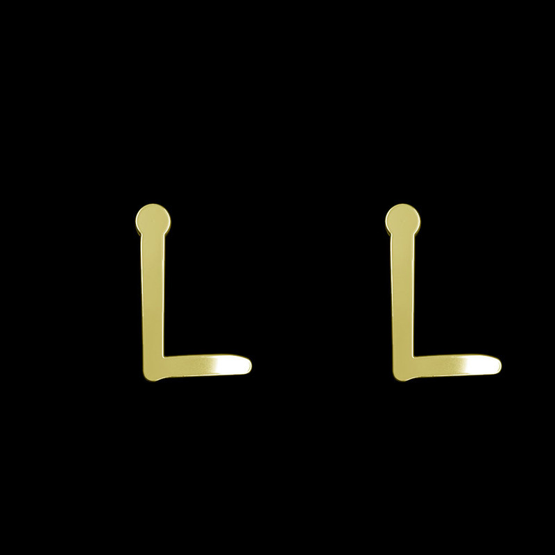 گوشواره طلا 18 عیار زنانه مدوپد مدل حرف L کد GA1-16792