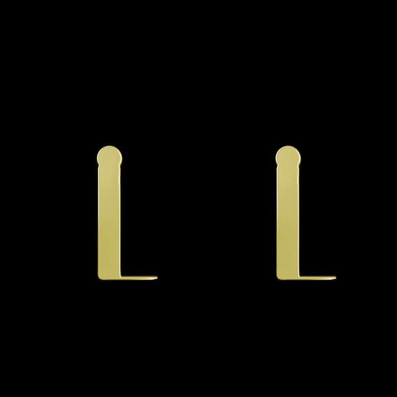 گوشواره طلا 18 عیار زنانه مدوپد مدل حرف L کد GA1-16898