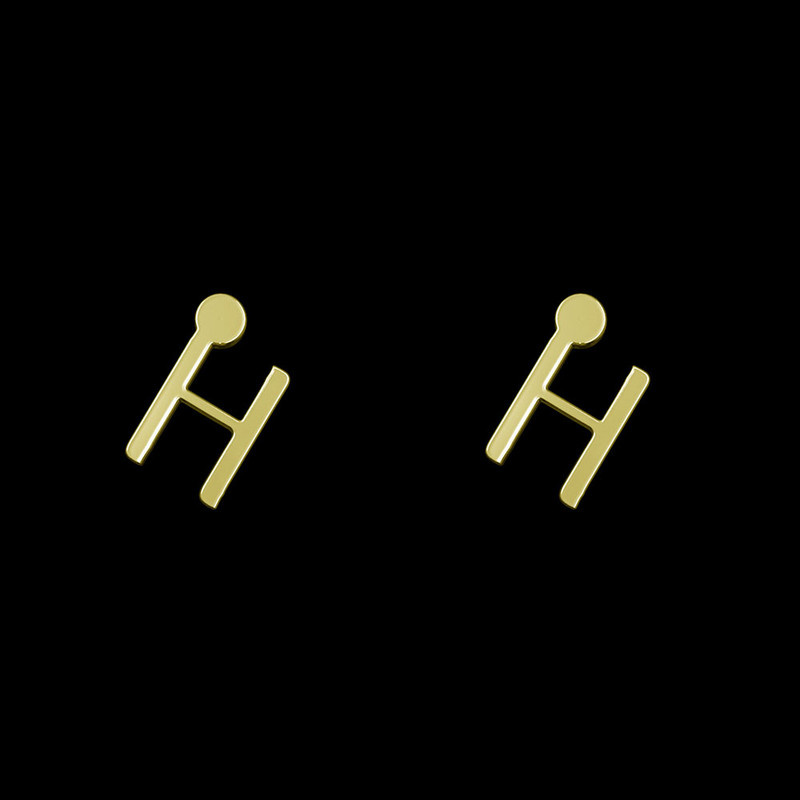 گوشواره طلا 18 عیار زنانه مدوپد مدل حرف H کد GA1-16920