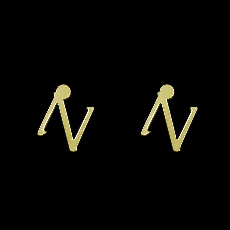 گوشواره طلا 18 عیار زنانه مدوپد مدل حرف N کد GA1-16926