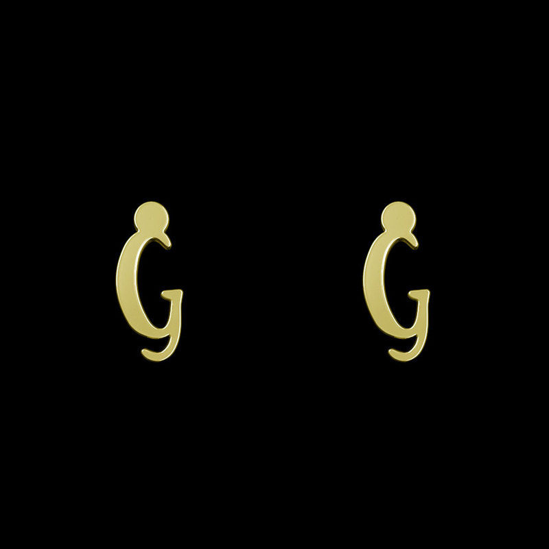 گوشواره طلا 18 عیار زنانه مدوپد مدل حرف G کد GA1-16945