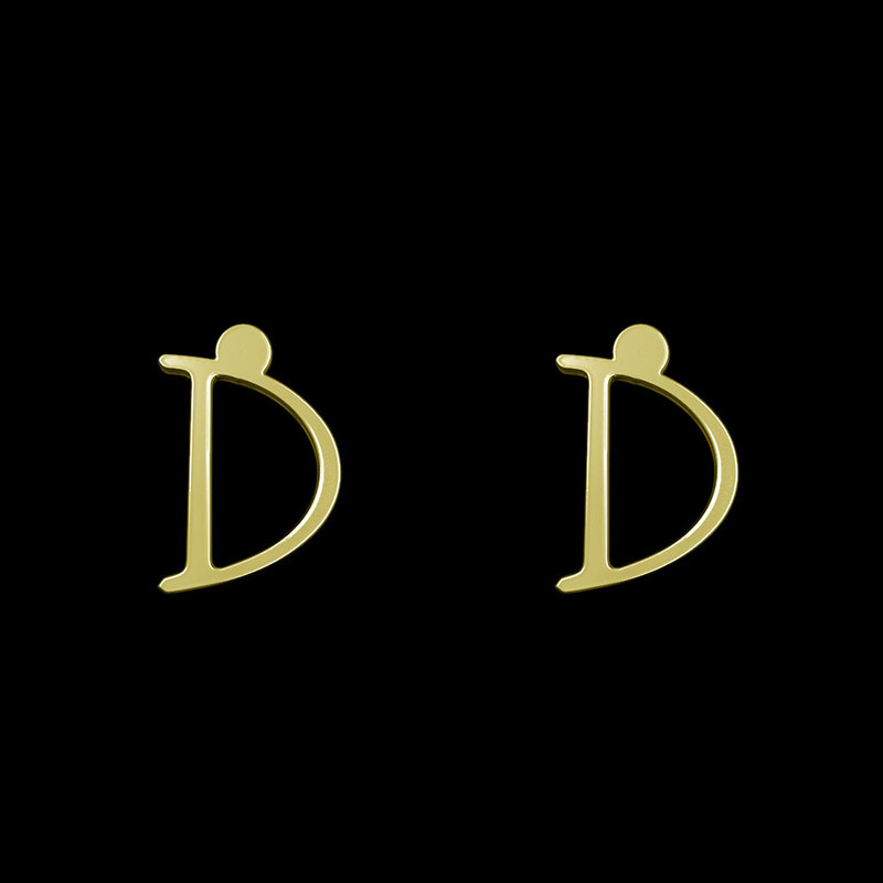 گوشواره طلا 18 عیار زنانه مدوپد مدل حرف D کد GA1-16968