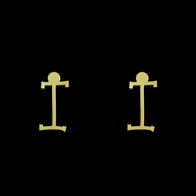 گوشواره طلا 18 عیار زنانه مدوپد مدل حرف I کد GA1-17025