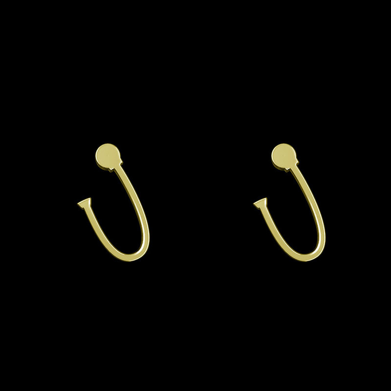 گوشواره طلا 18 عیار زنانه مدوپد مدل حرف U کد GA1-17037