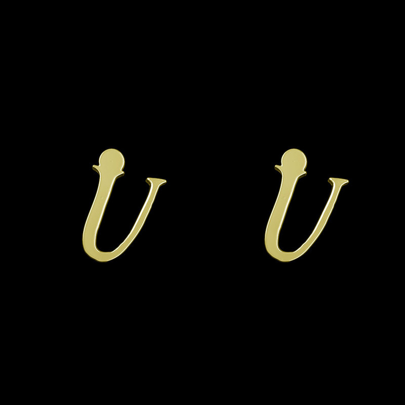 گوشواره طلا 18 عیار زنانه مدوپد مدل حرف U کد GA1-17063