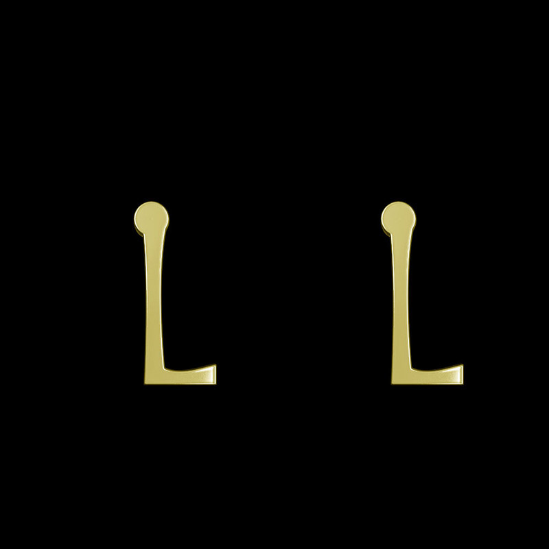 گوشواره طلا 18 عیار زنانه مدوپد مدل حرف L کد GA1-17132