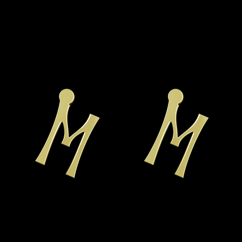 گوشواره طلا 18 عیار زنانه مدوپد مدل حرف M کد GA1-17133