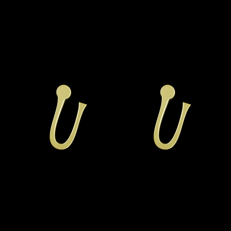 گوشواره طلا 18 عیار زنانه مدوپد مدل حرف U کد GA1-17142