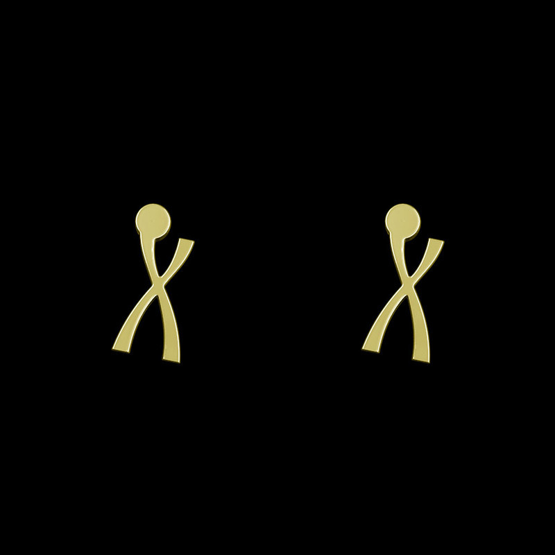 گوشواره طلا 18 عیار زنانه مدوپد مدل حرف X کد GA1-17144