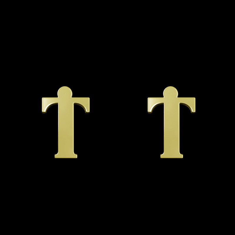 گوشواره طلا 18 عیار زنانه مدوپد مدل حرف T کد GA1-17166