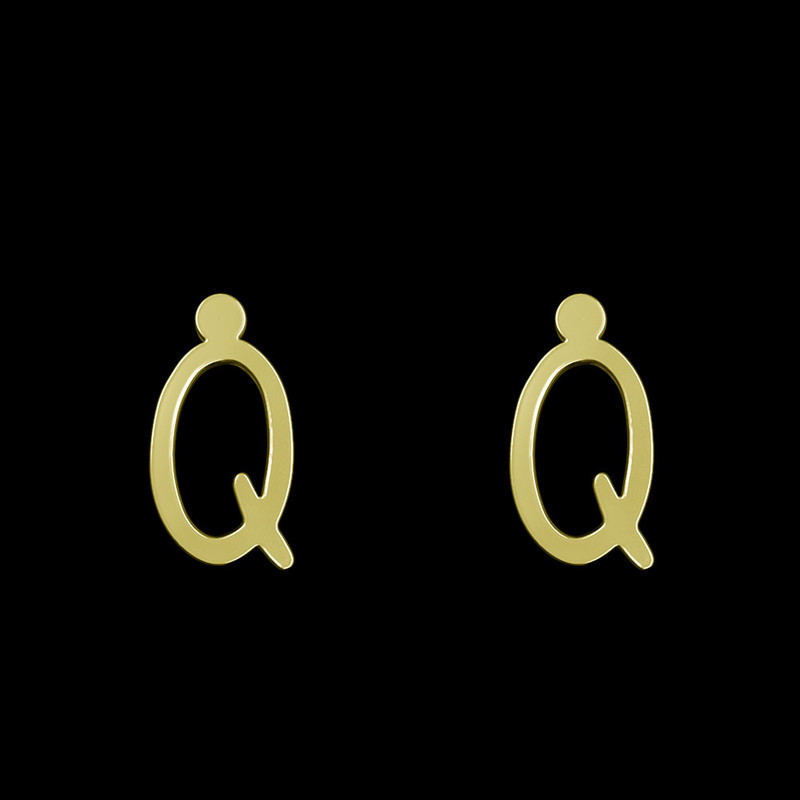 گوشواره طلا 18 عیار زنانه مدوپد مدل حرف Q کد GA1-17189