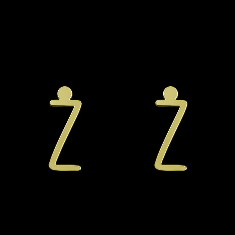 گوشواره طلا 18 عیار زنانه مدوپد مدل حرف Z کد GA1-17198