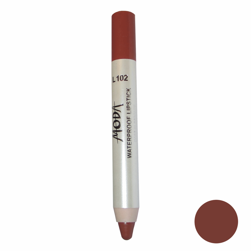 رژلب مدادی مودا مدل waterproof lipstick شماره L102 رژلب مدادی مودا مدل waterproof lipstick شماره L102