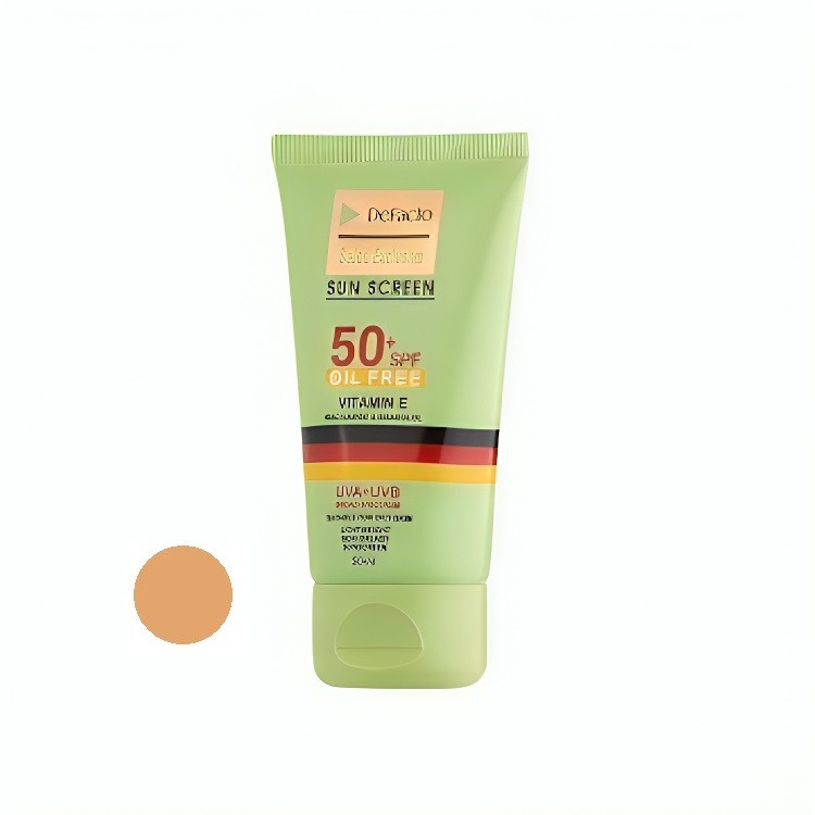 کرم ضد آفتاب رنگی دیفکتو SPF 50 مدل 01 مناسب برای پوستهای چرب حجم 50 میلیلیتر