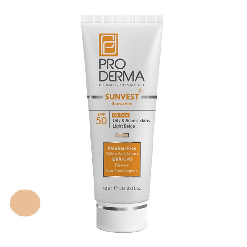 کرم ضدآفتاب رنگی پرودرما SPF50 مدل 01، مناسب پوستهای چرب، حجم 40 میلیلیتر کرم ضدآفتاب رنگی پرودرما SPF50 مدل 01، مناسب پوستهای چرب، حجم 40 میلیلیتر