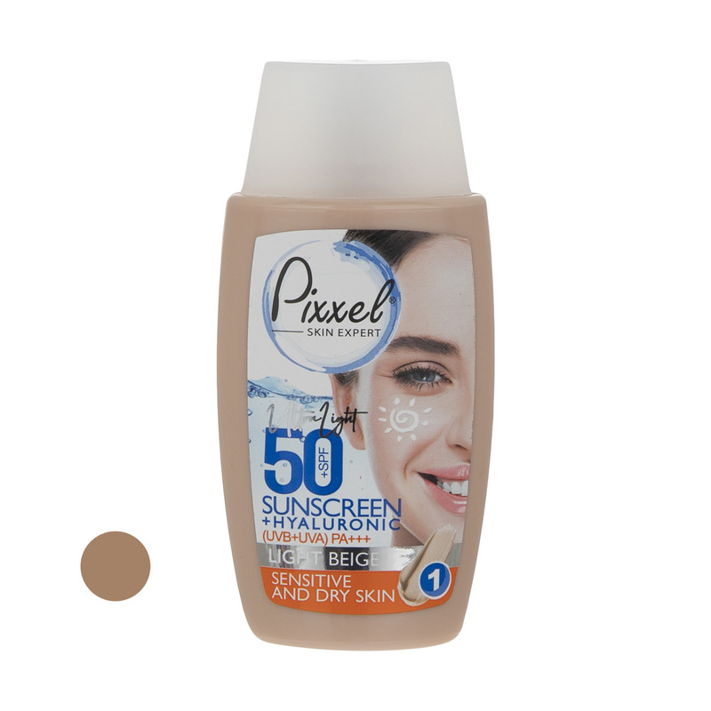 کرم ضدآفتاب رنگی پیکسل +SPF50 مدل LIGHT BEIGE، مناسب پوستهای حساس و خشک، حجم 50 میلیلیتر کرم ضدآفتاب رنگی پیکسل +SPF50 مدل LIGHT BEIGE، مناسب پوستهای حساس و خشک، حجم 50 میلیلیتر