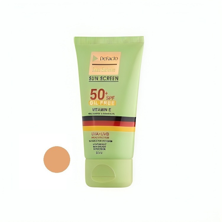کرم ضد آفتاب رنگی دیفکتو SPF 50 مدل 02 مناسب برای پوستهای چرب حجم 50 میلیلیتر
