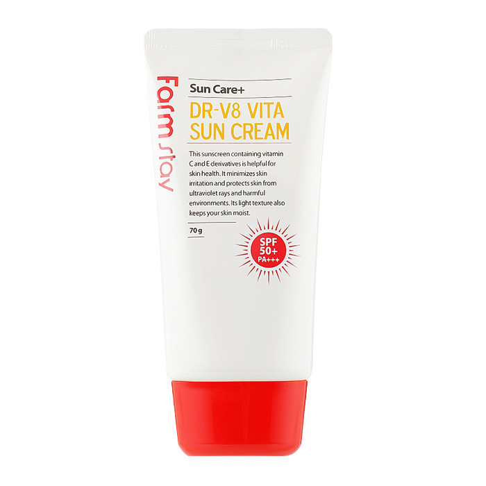 کرم ضد آفتاب بدون رنگ فارم استی SPF 50 مدل DR V8 VITA مناسب انواع پوست حجم 70 میلیلیتر کرم ضد آفتاب بدون رنگ فارم استی SPF 50 مدل DR V8 VITA مناسب انواع پوست حجم 70 میلیلیتر